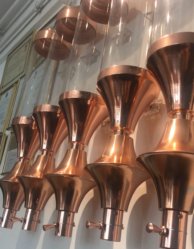 Glass & Cylindric Plexi Copper Covered Dispensers No: 30